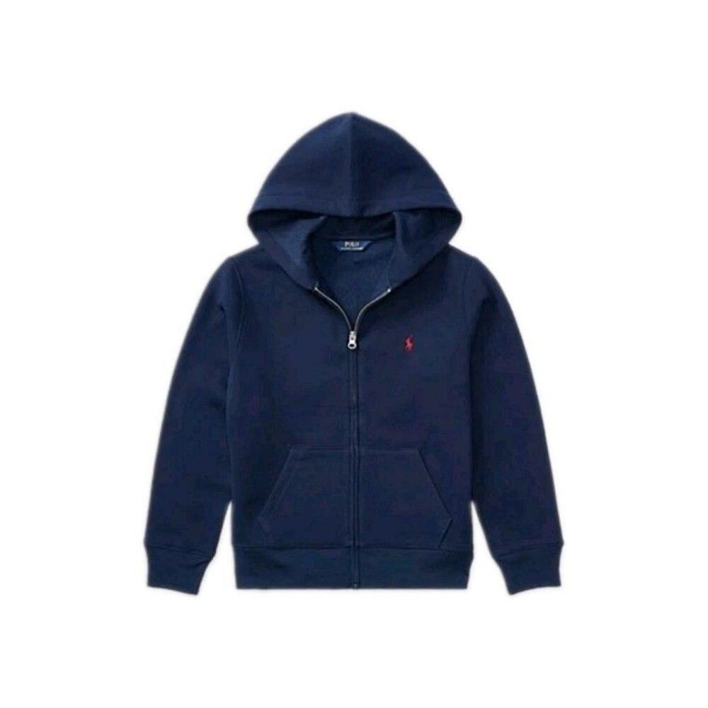 Polo Ralph Lauren Blue Fleece Full Zip Hoodie Kids 8 Boys Hoodie Pockets Classic